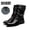 Black Fleece Lined Height Increase, variant on Men's Mid-Calf Fashion Boots, Pointed Toe Buckle Strap Boots, Warm Lined High Top Motorcycle Boots, Gothic Punk Casual Dress Boots for Spring and Fall