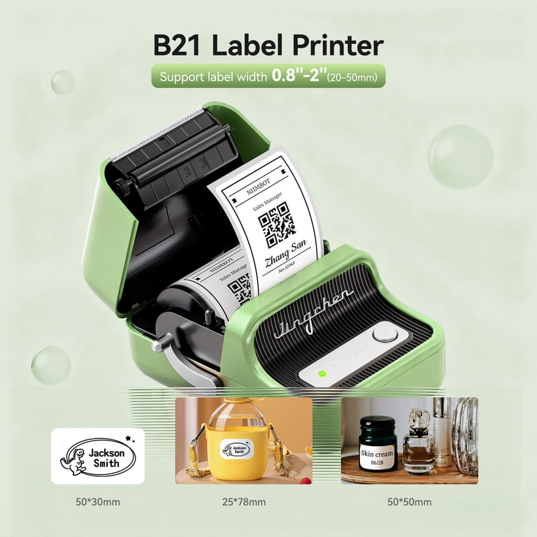 NIIMBOT B21 Wireless Label Maker - Includes 2 Rolls Of Tape (50x30mm & 40x30mm), Bluetooth