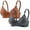 Coffee F, variant on Ashirexll Bras for Women no Underwire 2 Pack Solid Color Sports Bra High Stretch Adjustable Straps and Push Up Cups Everyday Wear