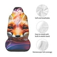 thumbnail image 4 of Wukai Color Splash Fox Portrait Full Set Car Seat Covers with Soft Padding Universal Auto Front Seats Protector and Cushion Mat, 4 of 5