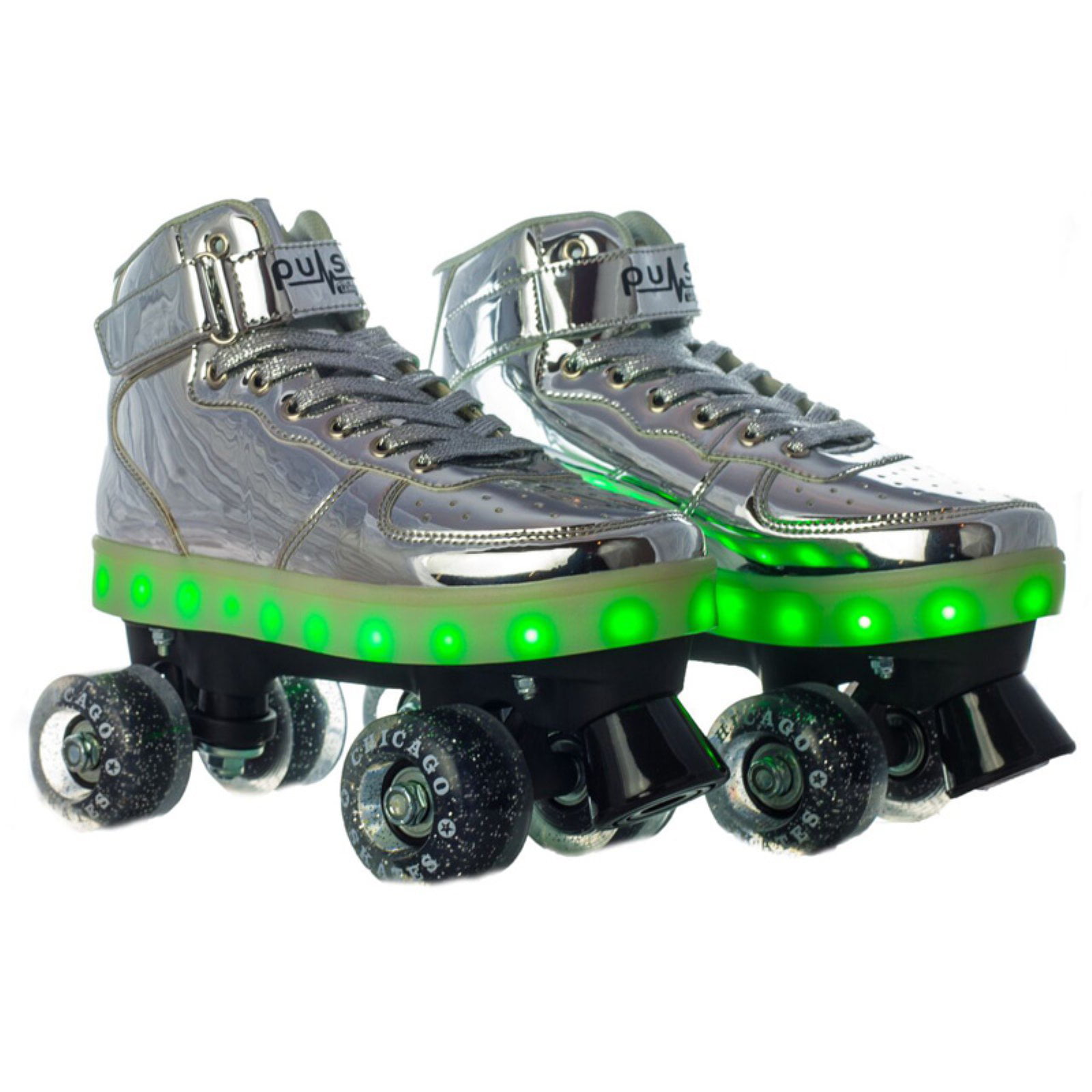 Premium PU Leather High-top Four-Wheel Roller Skates Rechargeable Shiny Roller Skates for Unisex Youth Adults Roller Skates Classic Roller Skates