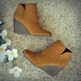 thumbnail image 6 of Fashion Women Suede Wedges Zipper Solid Color Short Booties Round Toe Shoes, 6 of 9