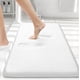 thumbnail image 1 of Alfombra de baño Smiry de espuma viscoelástica extrasuave, absorbente, 60 x 40 cm, color blanco, 1 of 9