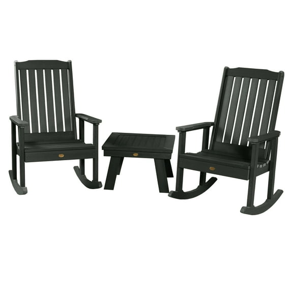 highwood® 2 Lehigh Rocking Chairs with 1 Adirondack Side Table