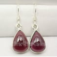 thumbnail image 2 of SilverStarJewel 925 Pure Silver Amazing Red Fire Garnet Beautiful Pierced Earrings 1.3", 2 of 3
