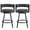 Linen Dark Gray - Matte Black Finish, variant on Zesthouse 26.6″ Swivel Bar Stools Set of 2, Linen Upholstered Counter Stools with Barrel Back and Metal Legs, Modern Counter Height Barstools for Kitchen Island, Beige