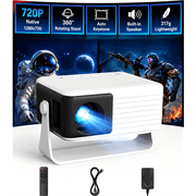 CocoBear Y3 Mini Projector, Native 720P, 360° Rotating Stand, Auto Keystone, Portable Movie Projector with HDMI USB, Compatible with iPhone, Android, PS5, Xbox, Switch, Black