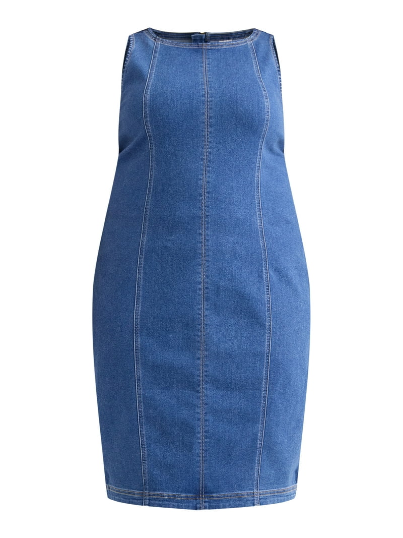 white christmas dresses Talissa A-Line Maxi Denim Dress Blue main image 0