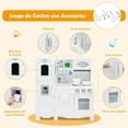 thumbnail image 4 of Juego de Cocina de Juguete de Madera Costway con Accesorios Teléfono Fregadero Horno Nevera Dispensador de Agua Luz y Sonido Blanco, 4 of 10