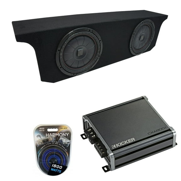 07-18 Jeep Wrangler JK Unlimited Kicker CompVT CVT10 Dual 10 Sub Box CXA8001 Amp
