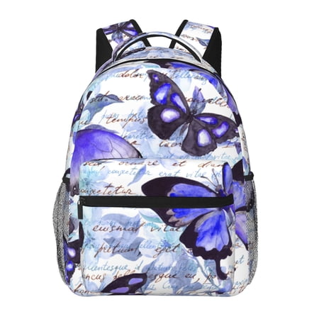 Ratiio Butterflies Print Eco-Friendly Casual Backpack, Water-Resistant Polyester Canvas Daypack with Smooth Zippers, Comfortable & Durable Travel Bag with Laptop Compartment