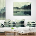 thumbnail image 3 of Designart Lake Herbert in Foggy Morning - Modern Seascape Throw Pillow - 16x16, 3 of 4