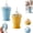 Mix*2, variant on Collapsible Ice Ball Maker Cup with Straw, Leak Proof Foldable Silicone Ice Ball Drink Cup, Silicone Ice Puck Cup for Iced Coffee
