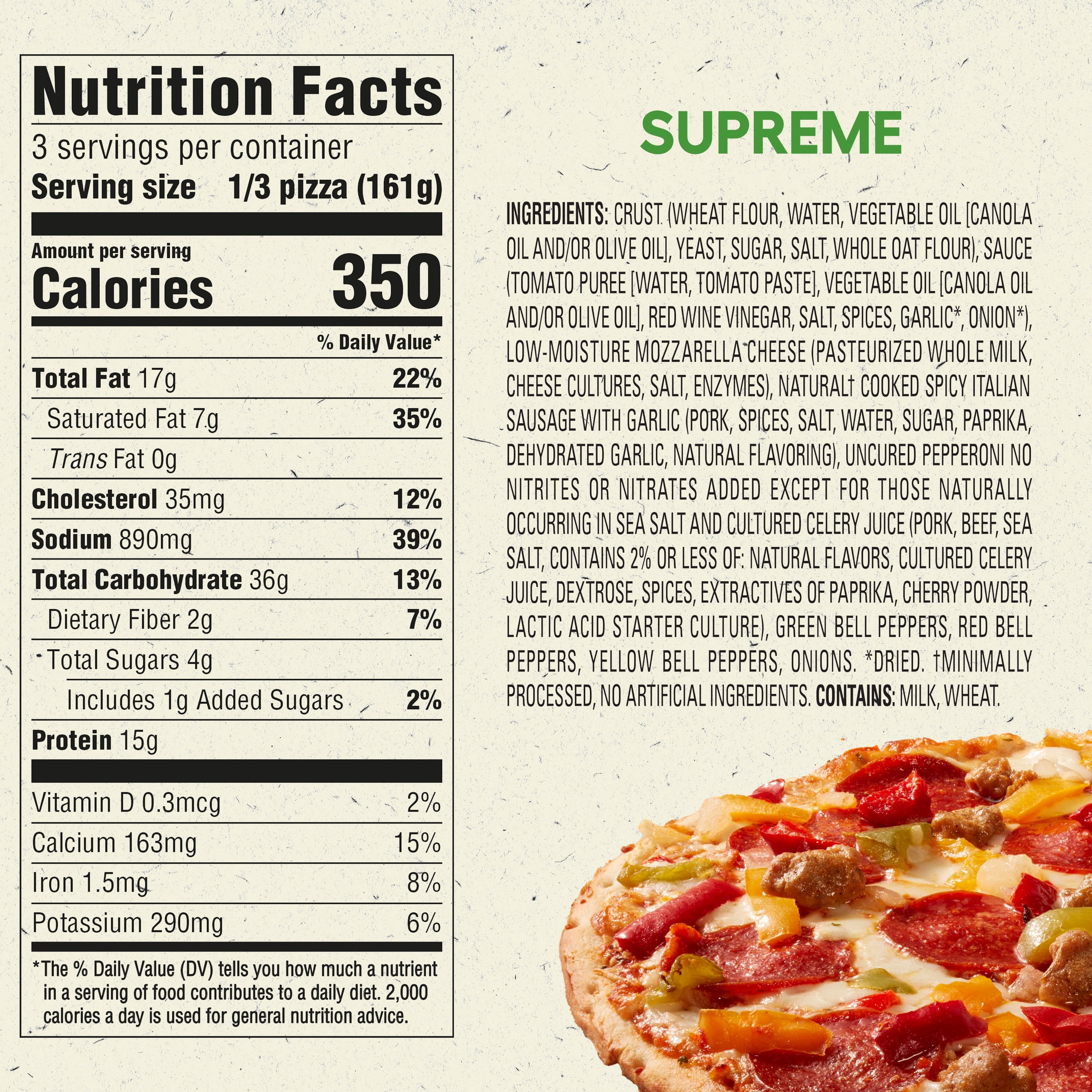 Newman's Own Thin & Crispy Crust Supreme Frozen Pizza, 17 oz