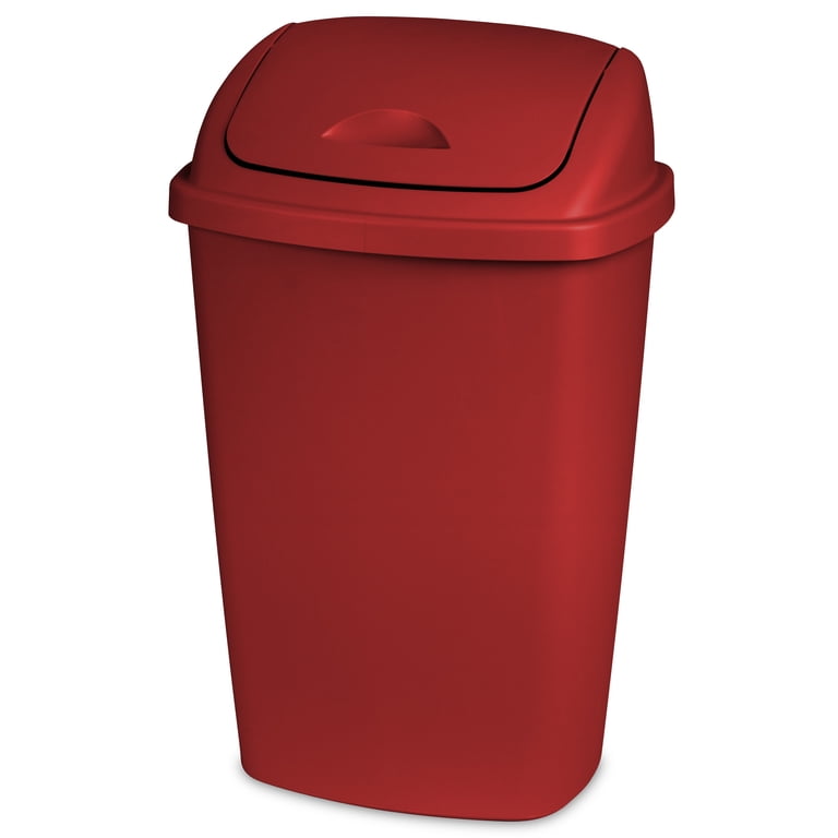 Sterilite 13.2 gal. SwingTop Wastebasket Plastic, Classic Red, Set