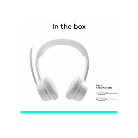 Logitech - Zone 300 Wireless Bluetooth On-ear Headset With Noise-Canceling Microphone - Off-White