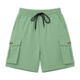 thumbnail image 5 of GERsome Women's Shorts with Pockets Drawstring Elastic Waist Outdoor Travel Hiking Cargo Shorts Green Size XL, 5 of 8