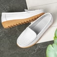 thumbnail image 6 of GERsome Womens Loafers Slip On Dress Shoes Round Toe Comfort Casual Walking Flats Shoes, White Size 5.5, 6 of 8