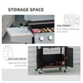 thumbnail image 6 of 52" Propane Gas Grill 4+1 Burner BBQ, Outdoor Cabinet Grill w/ Side Burner & Wheels, Silver, 6 of 9