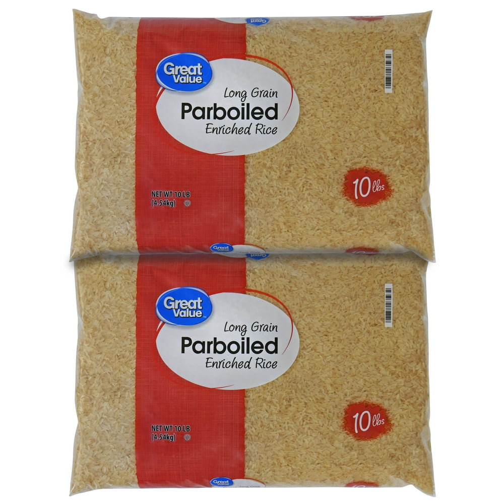 (2 Pack) Great Value Enriched Parboiled Rice, 10 lb