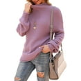 thumbnail image 3 of MLANM Womens Turtleneck Loose Sweaters Batwing Long Sleeve Pullover Tops Oversize Chunky Knit Jumper,X-Large Purple, 3 of 6