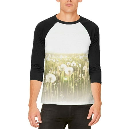 Field Raglan - Field Of Wishes Dandelions Mens Raglan T Shirt