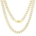 thumbnail image 6 of Nuragold 10k Real Yellow Gold Cuban Curb Link 5.5mm Diamond Cut Pave Chain Necklace (16"-30") Two Tone Italian Jewelry for Men & Women, 6 of 9