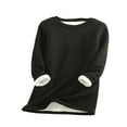 thumbnail image 1 of Pull à Manches Longues Manches Courtes Basique Automne Hiver Sweat-Shirt Robe Couleur Unie Chaud Tops, 1 of 3