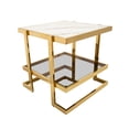 thumbnail image 3 of Sagebrook Home Stainless Steel & Glass Accent Table, 3 of 6