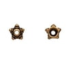 Fancy Star With Dotted Tips Antique Gold-Finished Bead Cap Fits 6-8mm Beads 7x7mm Sold per pkg of 30pcs per pack
