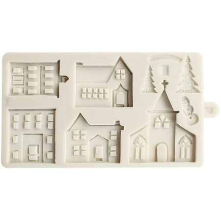 

3D Christmas House Silicone Mold for Fondant Cake Decoration Jelly Pudding Candy Chocolate Decorating Tools Plaster Sugarcraft Baking Mould