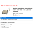 thumbnail image 2 of Auxiliary Heater Relay - Compatible with 1977 - 1987, 1990 - 1992 Ford E-250 Econoline 1978 1979 1980 1981 1982 1983 1984 1985 1986 1991, 2 of 2