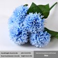 thumbnail image 2 of Ramo de flores artificiales de 5 cabezas Ceremonia de banquete de boda Decoración floral Tela de seda Flor falsa con hojas, Azul Eigraketly HA6561-04B, 2 of 6