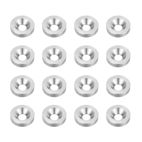 Uxcell 16 Pcs M5 Finish Countersunk Washer, 3.5x16mm 304 Stainless Steel Counterbore Head Washers Gaskets Shim for Mechanical Accessories Parts, Silver