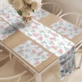 thumbnail image 2 of Ambesonne Floral Table Runner & Placemats, Rose Petals Blossoms, Placemat 4 pcs + Runner 14"x72", Pale Pink Turquoise, 2 of 2