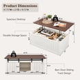 thumbnail image 2 of SinCiDo Farmhouse Coffee Table with Storage for Living Room, Lift Top Coffee Table w/Sliding Groove Barn Door, 2 of 6