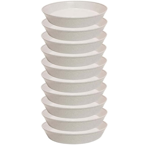 Austin Planter 12 inch(10.1 inch Base) Plant Saucer 10 Pack White Granite Colored Polypropylene Made in USA