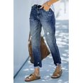 thumbnail image 3 of 2023 tendencia Casual Jeans de mujer azul cintura alta lavado recto ropa de calle rasgado moda Denim lápiz pantalones, 3 of 4