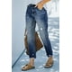 thumbnail image 3 of 2023 tendencia Casual Jeans de mujer azul cintura alta lavado recto ropa de calle rasgado moda Denim lápiz pantalones, 3 of 4