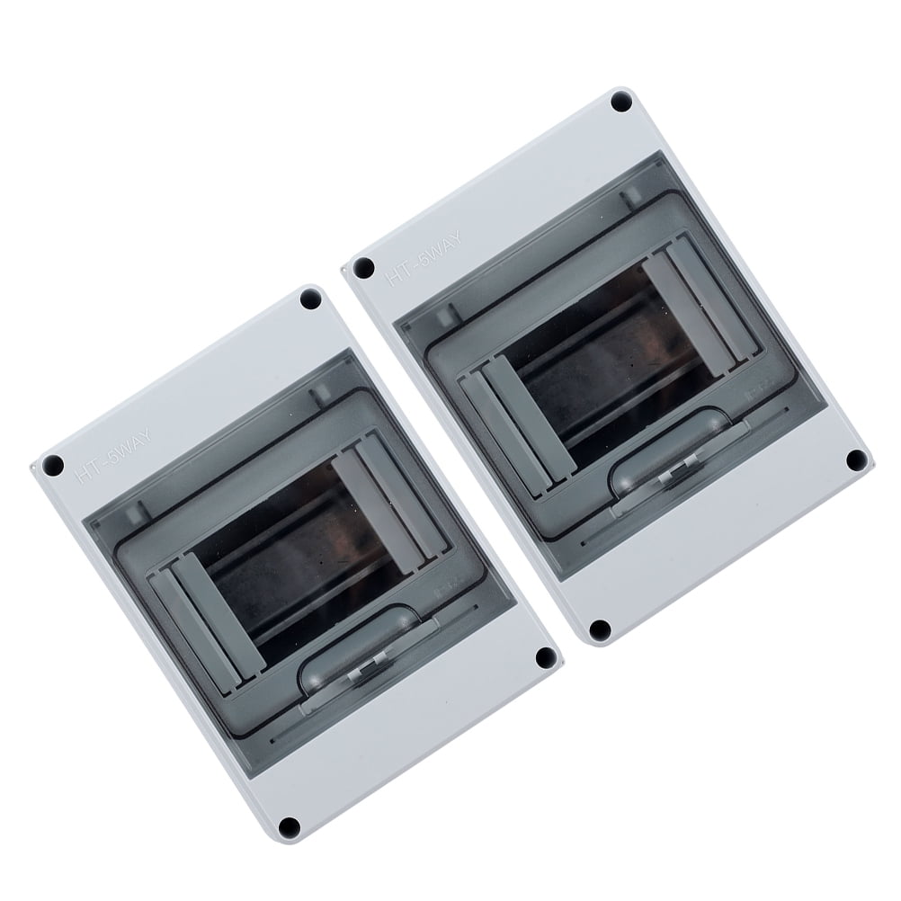 OULII 2Pcs White Weatherproof Electrical Box Small Breaker Box with Clear Window for Monitoring