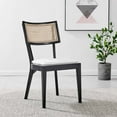 thumbnail image 2 of Side Dining Chair, White Black, Wood, Modern Contemporary Farmhouse Coastal, Kitchen Room Cafe Bistro Restaurant Hospitality, 2 of 8