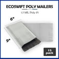 thumbnail image 2 of EcoSwift Brand Premium Poly Shipping Bag Waterproof Durable Self-Seal Mailer 1.7 Mil, 6 in. x 8 in. (Size 1s), Solid Gray, 15-Pack, 2 of 4