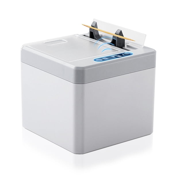 Yuarrent Dispensador automático de palillos de dientes inteligente, caja de almacenamiento de palillos de dientes eléctricos, Sensor Almacenamiento y organización del hogar Blanco Batterie
