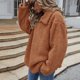 thumbnail image 5 of Chaquetas para mujer, abrigo de piel sintética cálido para mujer, sudaderas, ropa de abrigo sólida con cuello en V de invierno Odeerbi ODB-3, 5 of 8