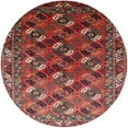 thumbnail image 1 of Ahgly Company Indoor Round Mid-Century Modern Dark Almond Brown Oriental Area Rugs, 3' Round, 1 of 6