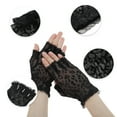 thumbnail image 3 of Unique Bargains 1 Pair Breathable Fingerless Leopard Print Manicure Gloves Women Black, 3 of 6