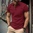 thumbnail image 2 of Men's Casual Polo Shirts Classic Button Basic Short Sleeve Fashion Golf Collared Shirt Wine XXL, 2 of 9