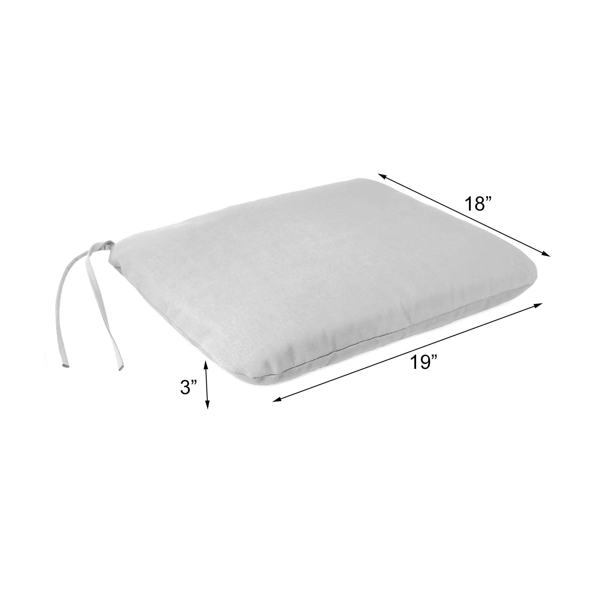 Jordan Manufacturing 18" x 19" Quasi Zinc Turquoise Geometric Rectangular Knife Edge Outdoor Chair Pad Seat Cushion with Ties