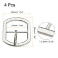 thumbnail image 2 of Uxcell 4Pack 0.98" Single Prong Belt Buckle Square Center Bar Buckle for Leather Craft, Silver, 2 of 7