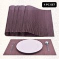 thumbnail image 4 of Placemats Set of 4 for Dining Table, Table Placemats, Rectangular PVC Vinyl, 18x12 Inches - Gray, 4 of 8